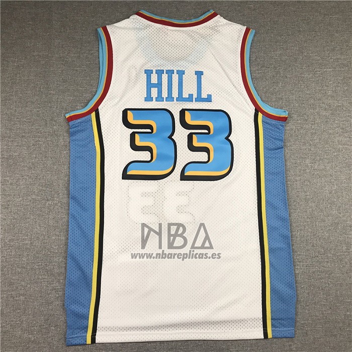 Camiseta Detroit Pistons Grant Hill NO 33 Mitchell & Ness 1998-99 Blanco